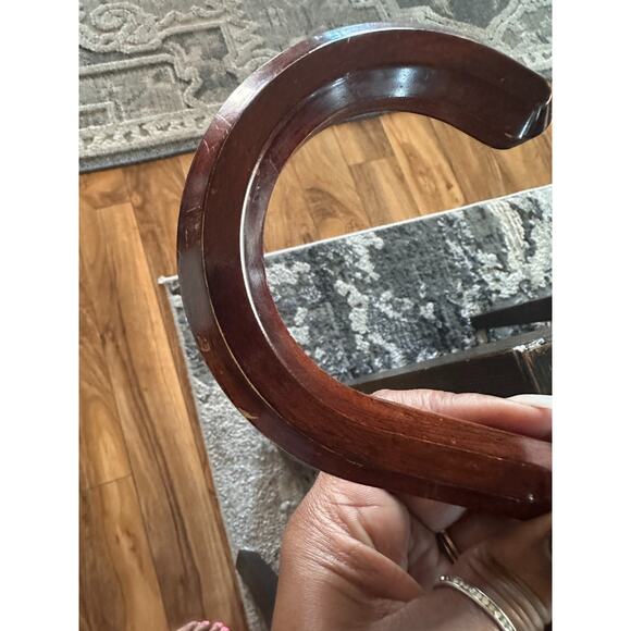 Black Vintage Schertz Umbrella Wood Handle Parasol Metal Tip Case - Picture 5 of 15